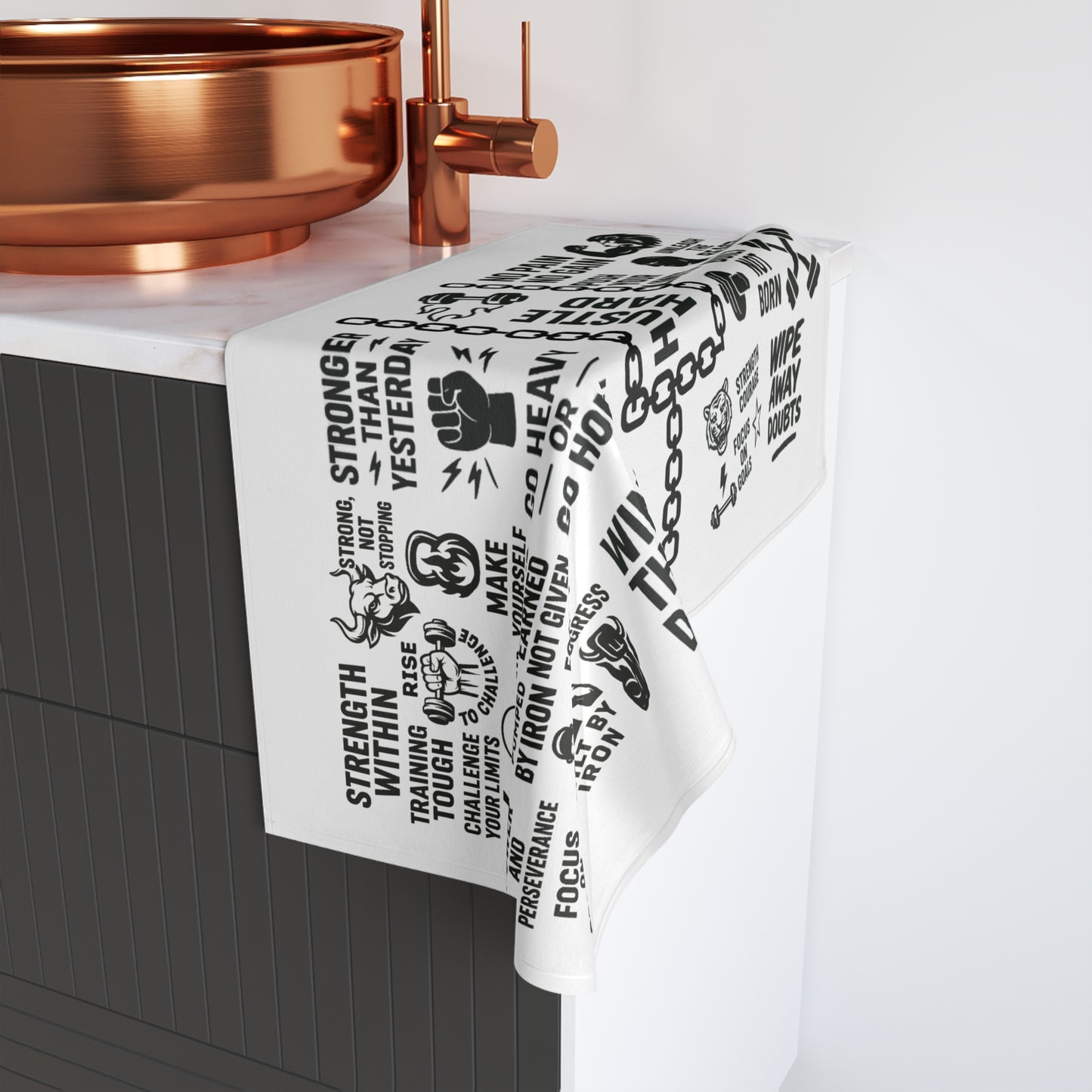 Motivational Gym Towel - Hustle Hard & Wipe Away Doubts