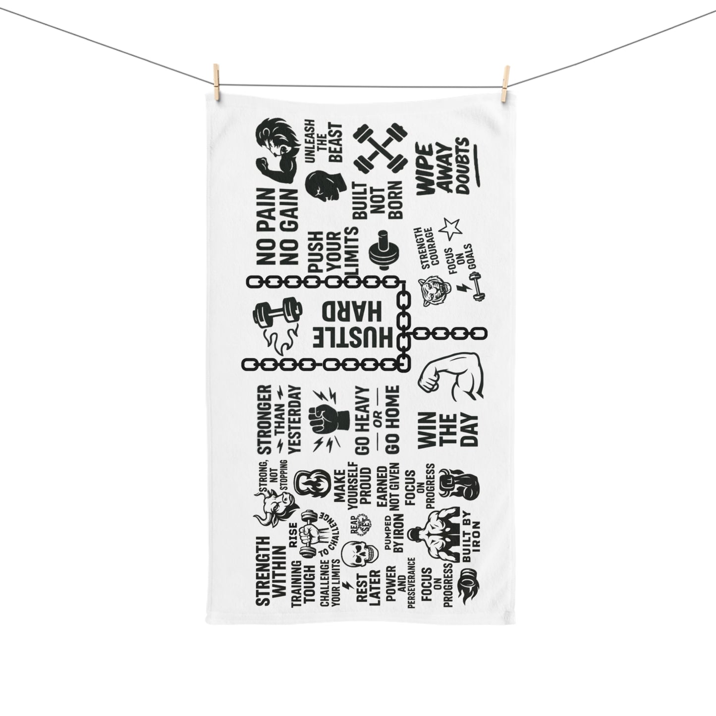 Motivational Gym Towel - Hustle Hard & Wipe Away Doubts