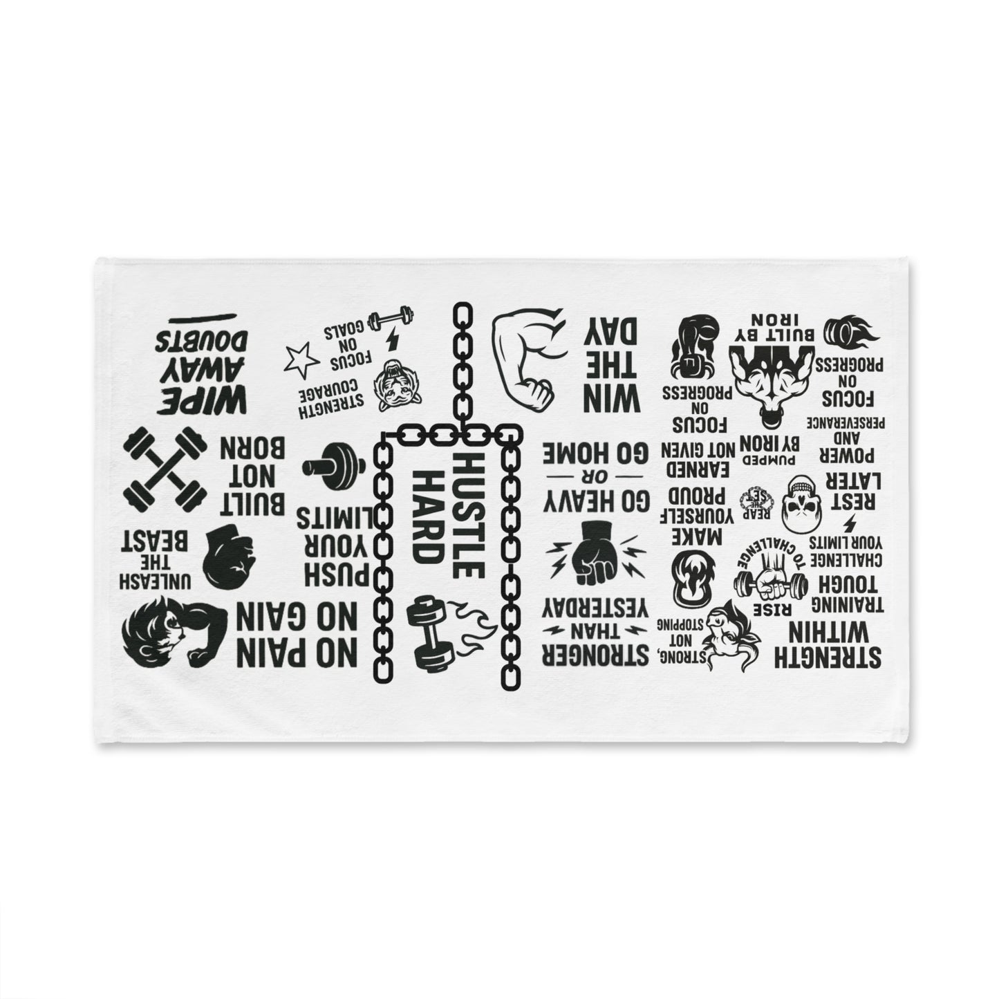 Motivational Gym Towel - Hustle Hard & Wipe Away Doubts