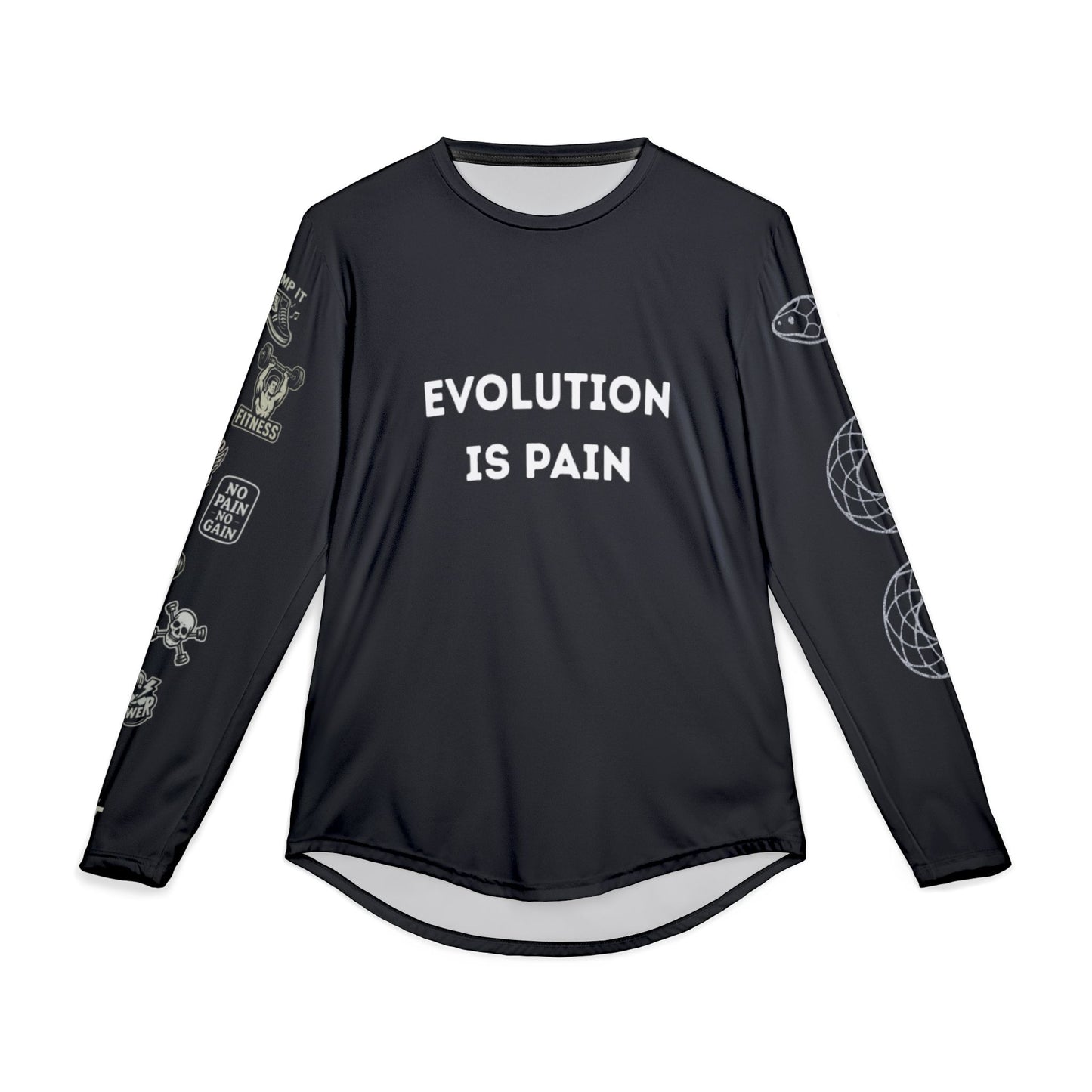Men's UV Protection Long Sleeve Fitness Shirt - 'Evolution is Pain' & 'Triumphus' Design