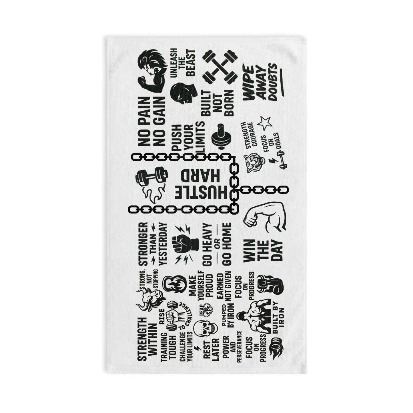 Motivational Gym Towel - Hustle Hard & Wipe Away Doubts
