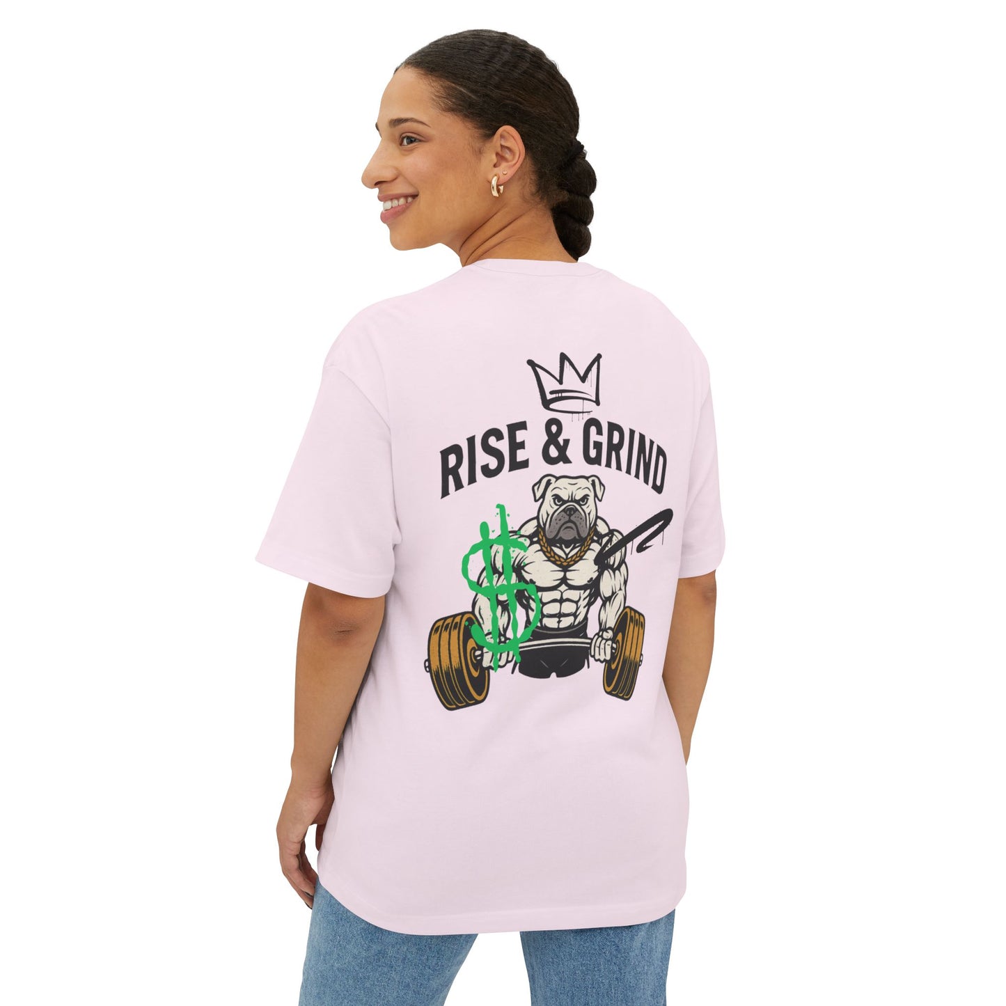 Oversized Boxy Tee - Rise & Grind Gym Shirt