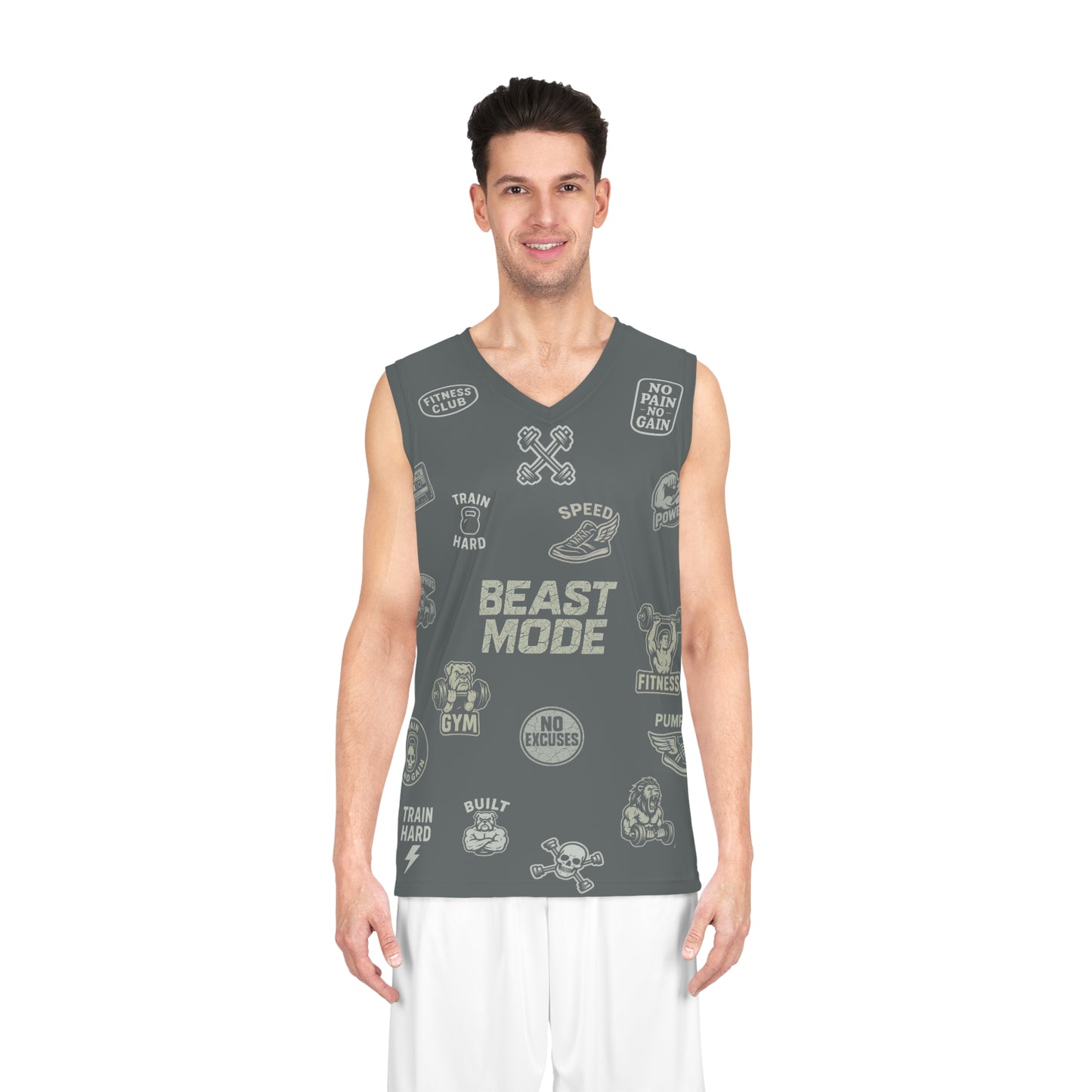 Beast Mode Basketball Jersey - Gym Wear for Fitness Enthusiasts, Ideal for Workouts and Sports Events