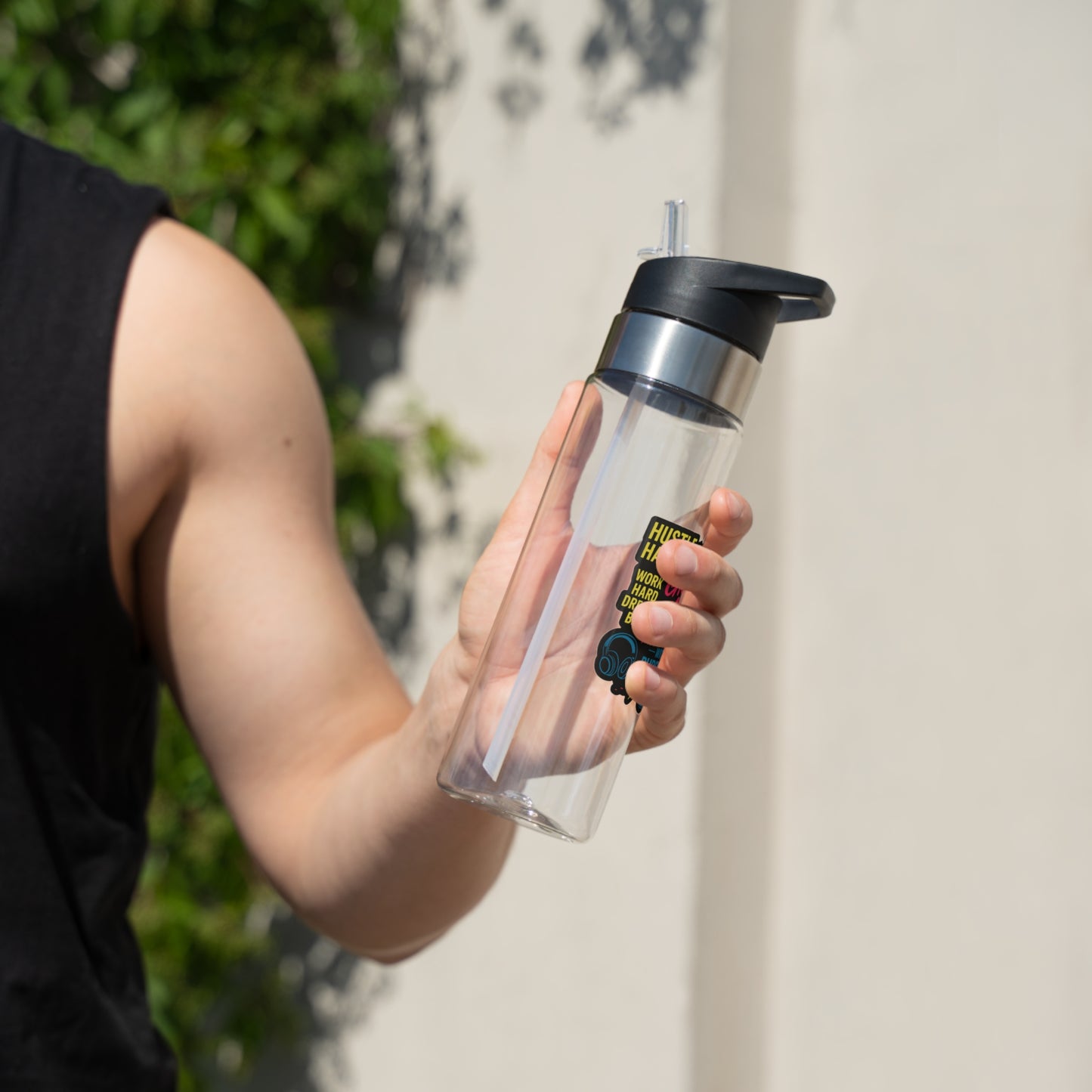 Motivational Sports Bottle - Hustle Hard, Grind Mode (20oz)