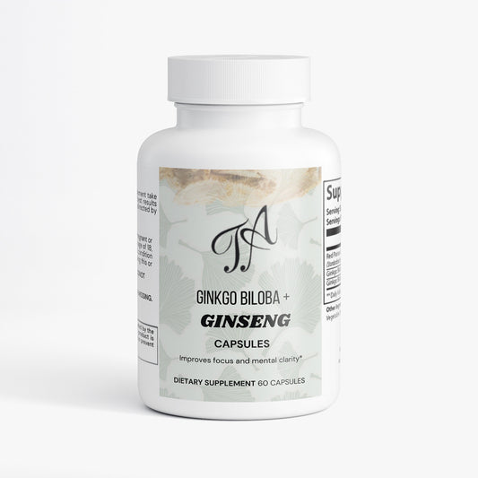 Ginkgo Biloba + Ginseng Capsules – Focus &amp; Daily Energy (60 Count)