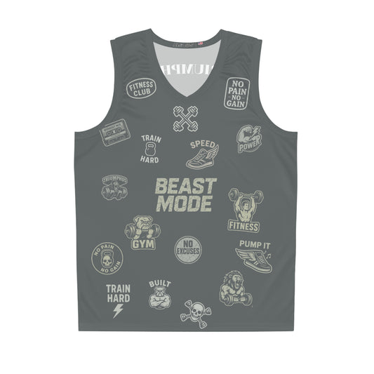 Beast Mode Basketball Jersey - Gym Wear for Fitness Enthusiasts, Ideal for Workouts and Sports Events