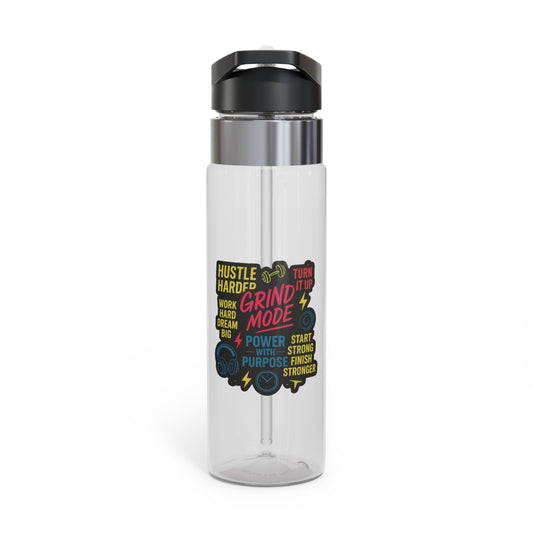 Motivational Sports Bottle - Hustle Hard, Grind Mode (20oz)